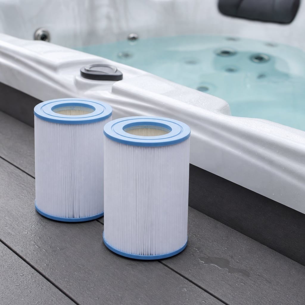 Spa filter cartridges ready for deep cleaning