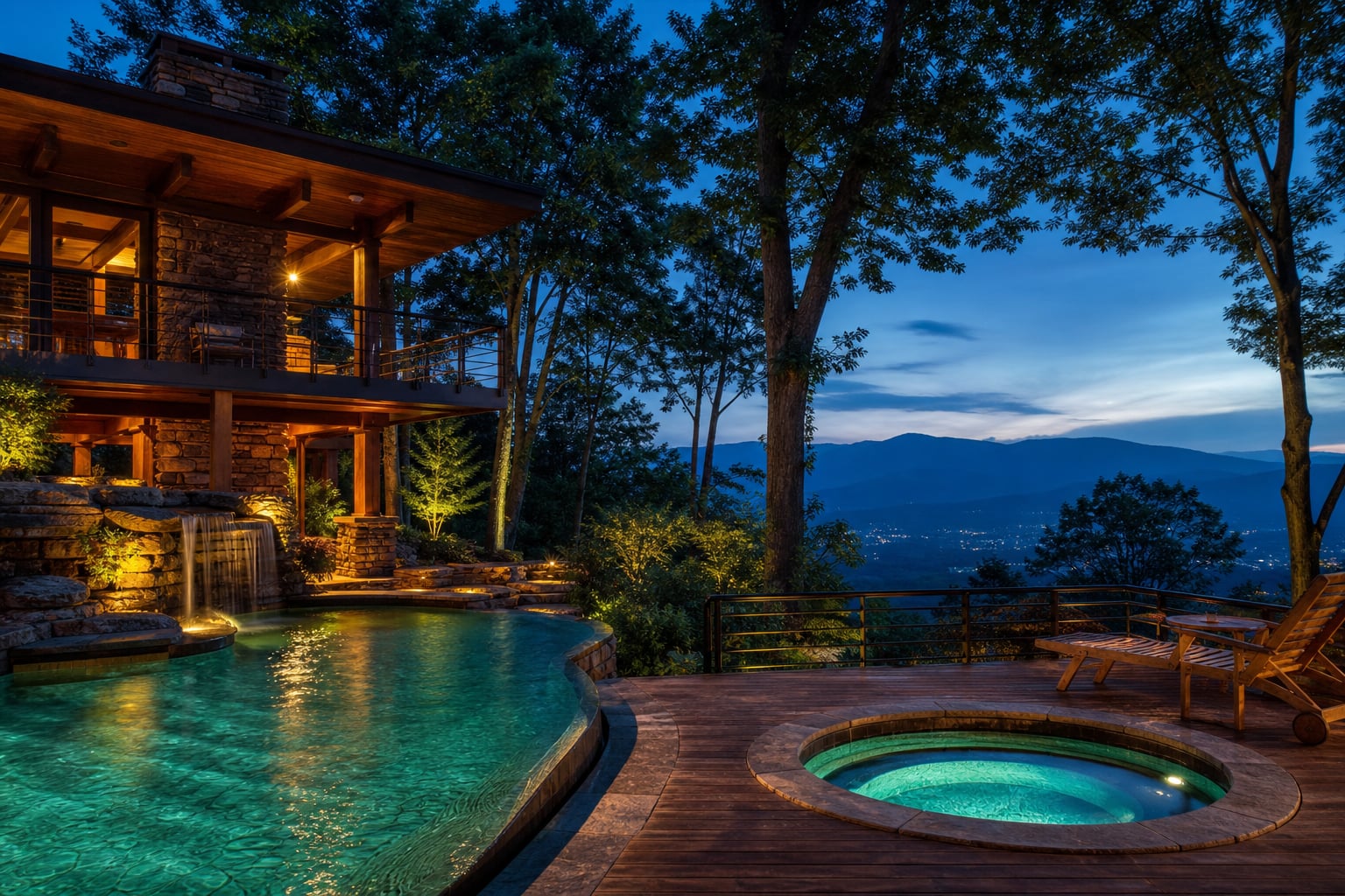 Soft evening light on a Dartmouth hot tub
