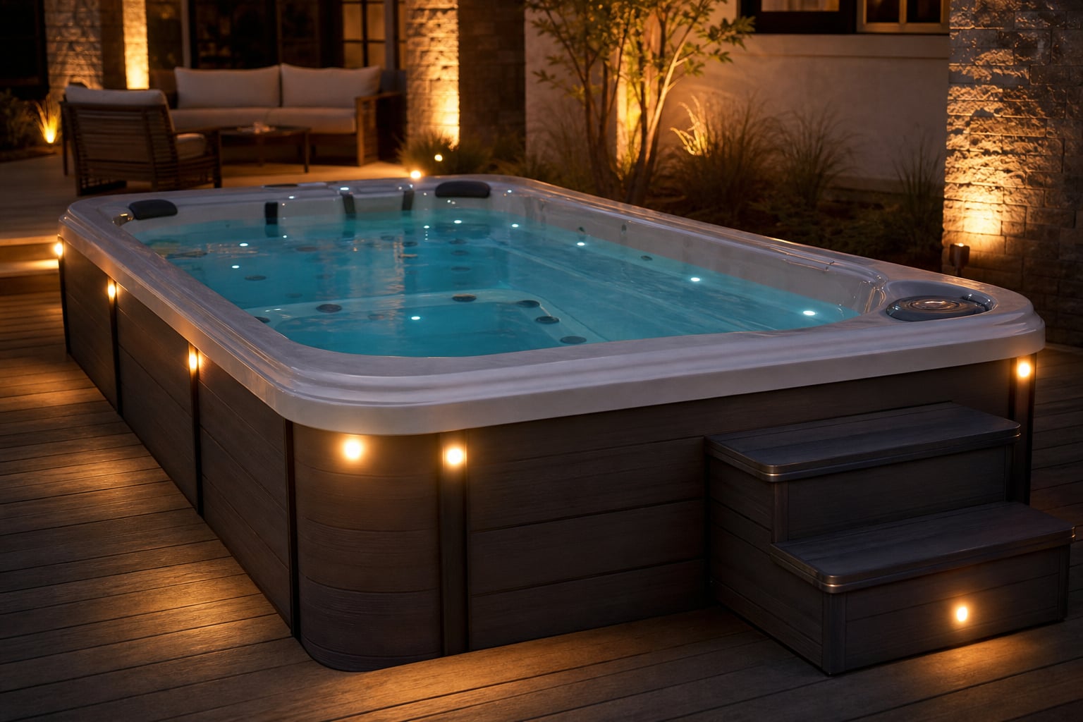 Evening light on an Ivybridge hot tub