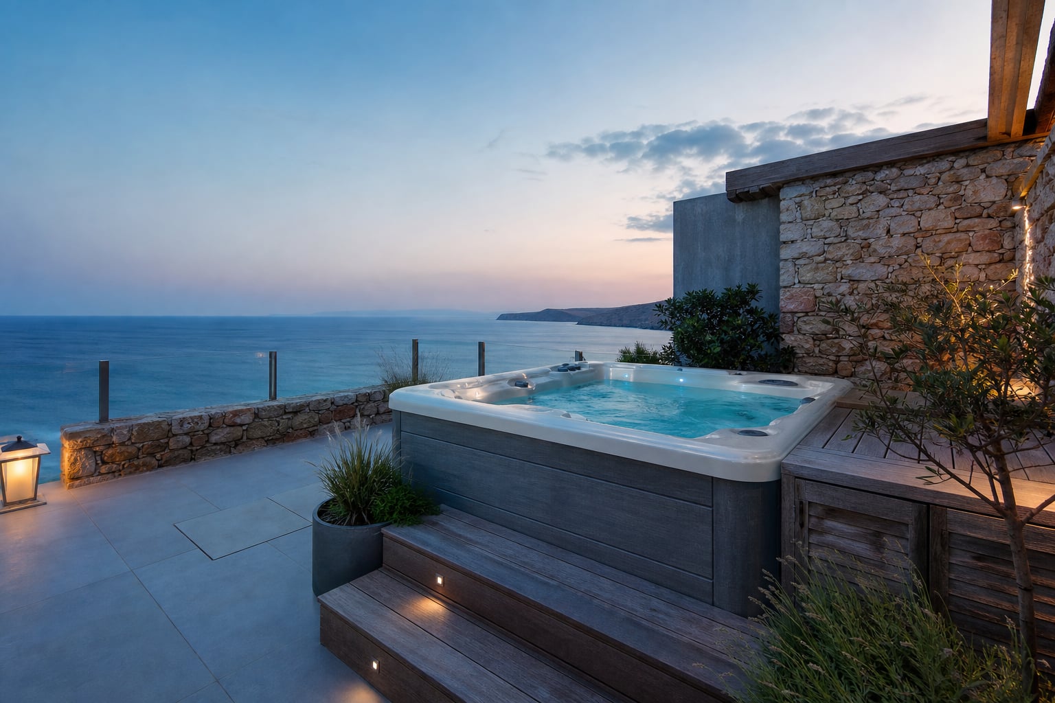 Opposite view of the Salcombe spa terrace